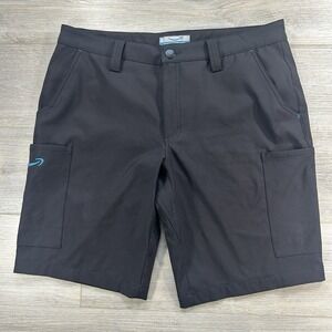 Luly Yang Amazon Shorts Mens Large 34-37 Black Cargo Performance Uniform Stretch